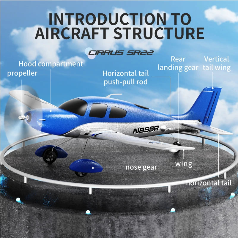 Stunt RC Glider Plane, 4CH 2.4G Remote Control, Brushless Aircraft EPP Foam Fixed Wing Airplane Model Toys for Children, QIDI580