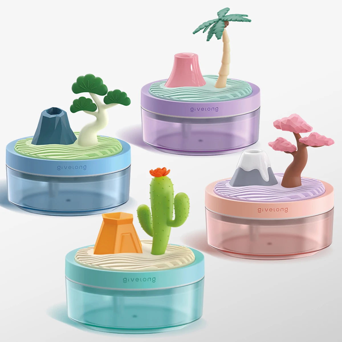 Landscape Air Humidifier, Small Spray Hydration Household Silent Bedroom Desktop Car USB Aromatherapy Humidifiers, Diffuser