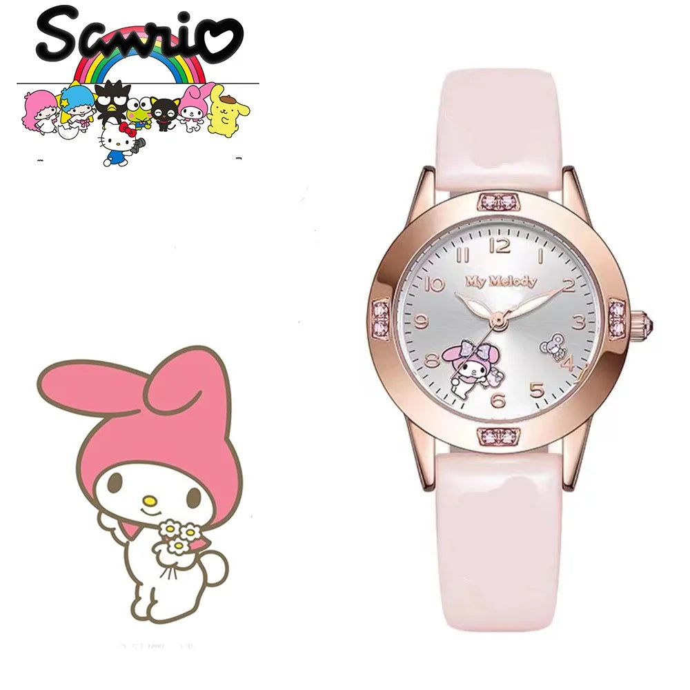 Sanrio Hello Kitty children Watch Kuromi Cinnamoroll Kawaii Quartz Casual My Melody WristWatch Women Girl Children Gifts