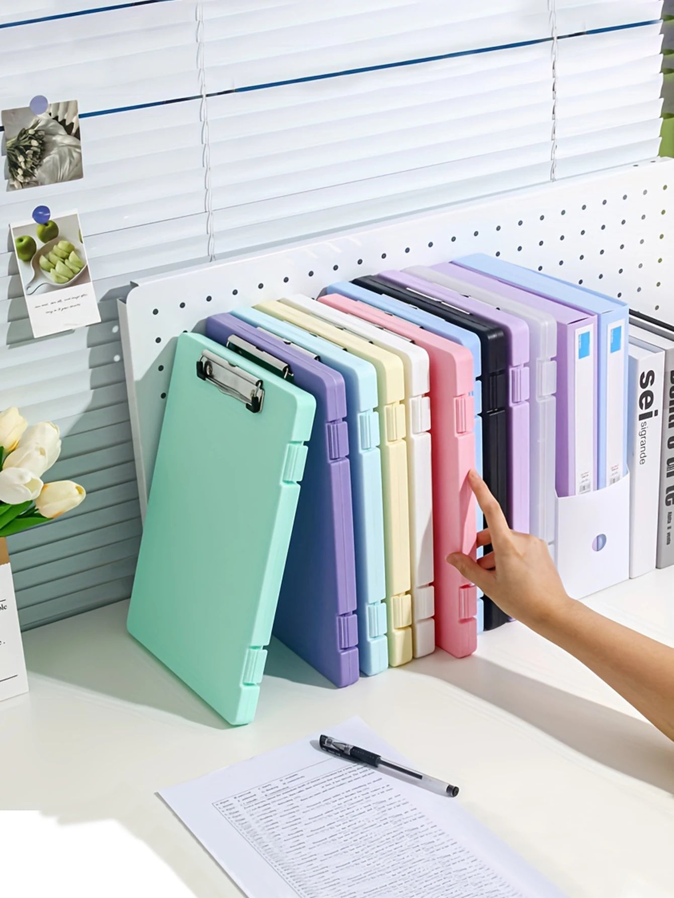 1Pc, A4 writing board file box, 2-in-1 A4 document and photo multifunctional storage box, portable organization tool for office