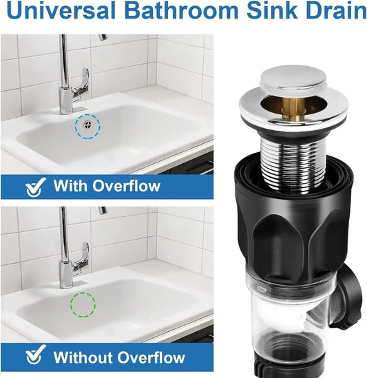 Universal Bathroom Sink Anti-Clog Drain Pipe, Flexible, Extendable, Deodorizing Strainer, Pipeline Accessories