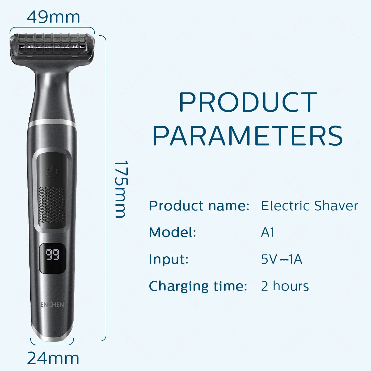 Electric Shaver, Professional Wet and Dry Use Razor Hair Trimmer, Portable Foil Shaver, Reciprocating Shaving Machine Women Men, ENCHEN A1