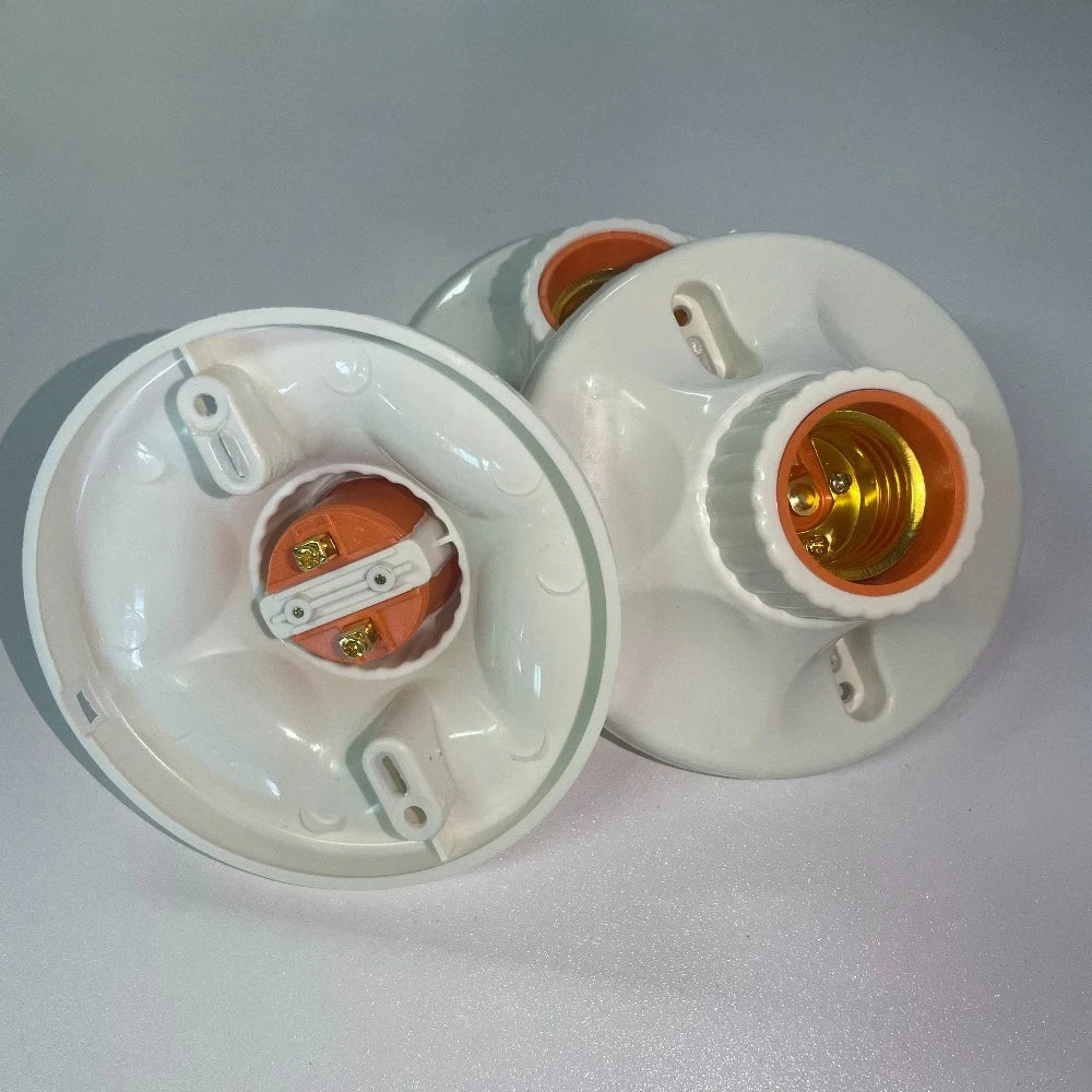 1-20Pcs, 220V E27 Screw Lamp, Stand Light Bulb Socket Holder Adapter Base, Cap Socket White Ceiling Light Lamp Bulb Fixing Base