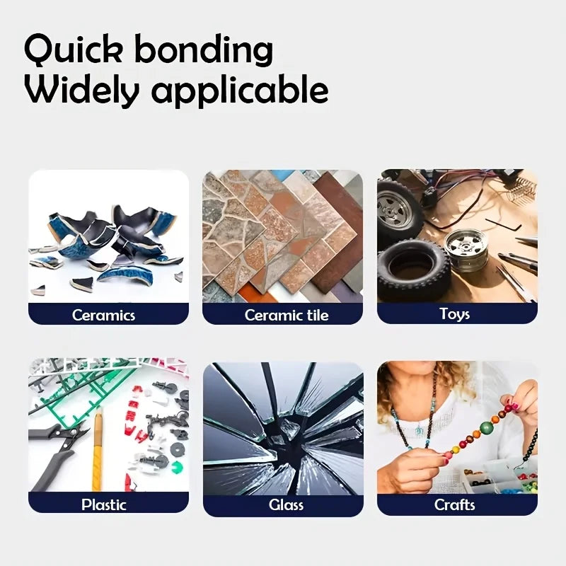 5Sec Super Glue Strong Bond for Shoes Glass Metal Wood Plastic Ceramic, Quick Dry, Industrial Strength Instant Adhesive