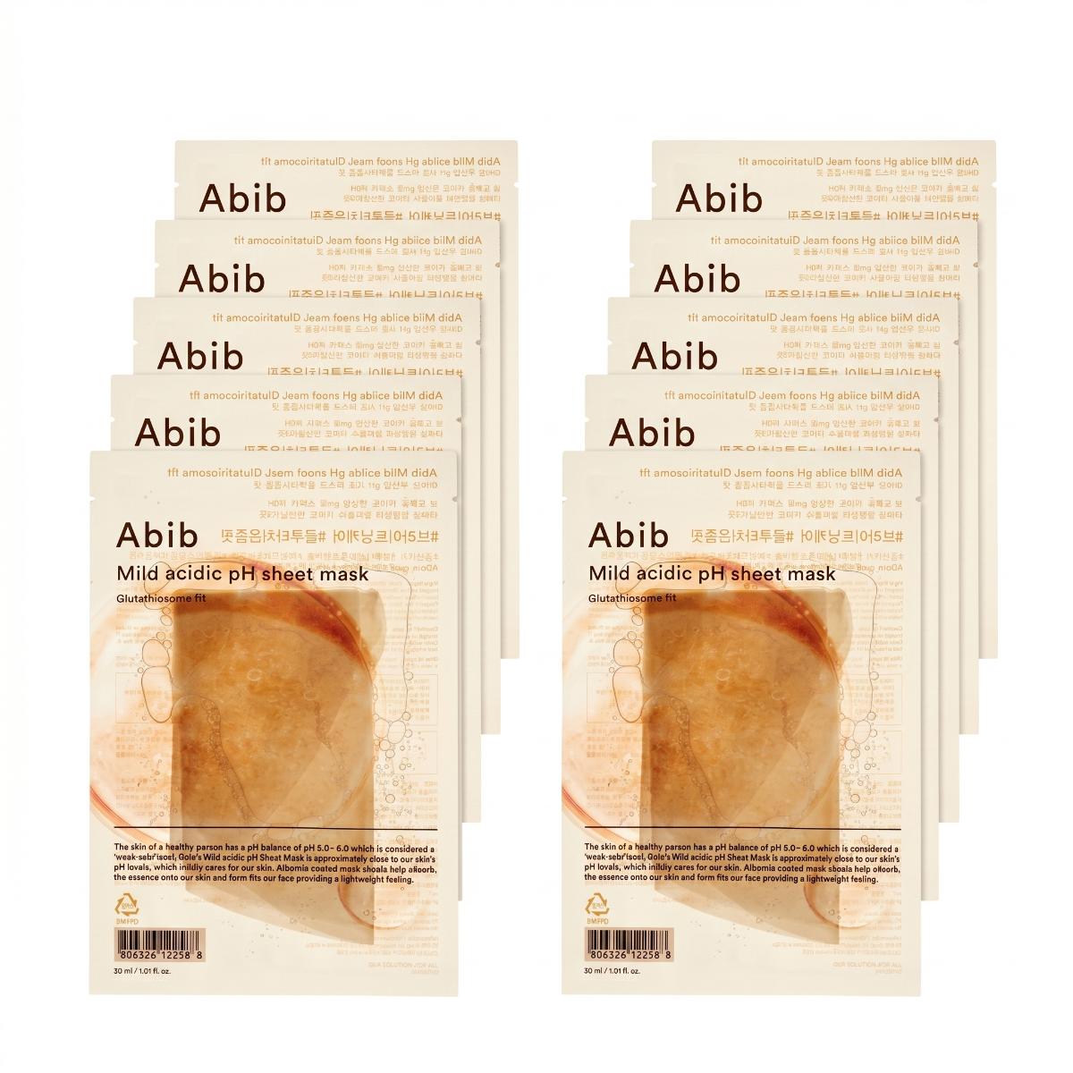 Abib Mild Acidic pH Sheet Mask Glutathiosome Fit (10 Sheets)