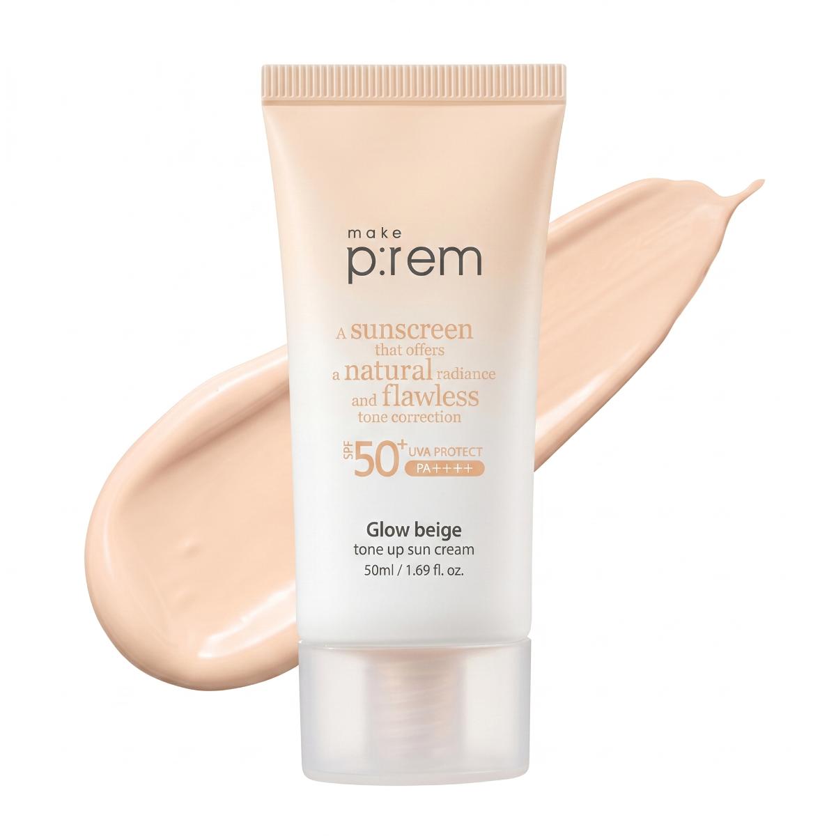 make p:rem Glow Beige Tone Up Sun Cream 50ml