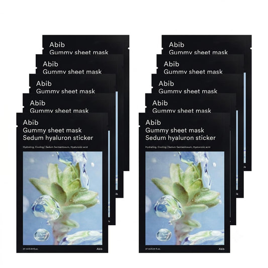 Abib Mascarilla facial de tejido Gummy Sedum Hyaluron Sticker (10 unidades)