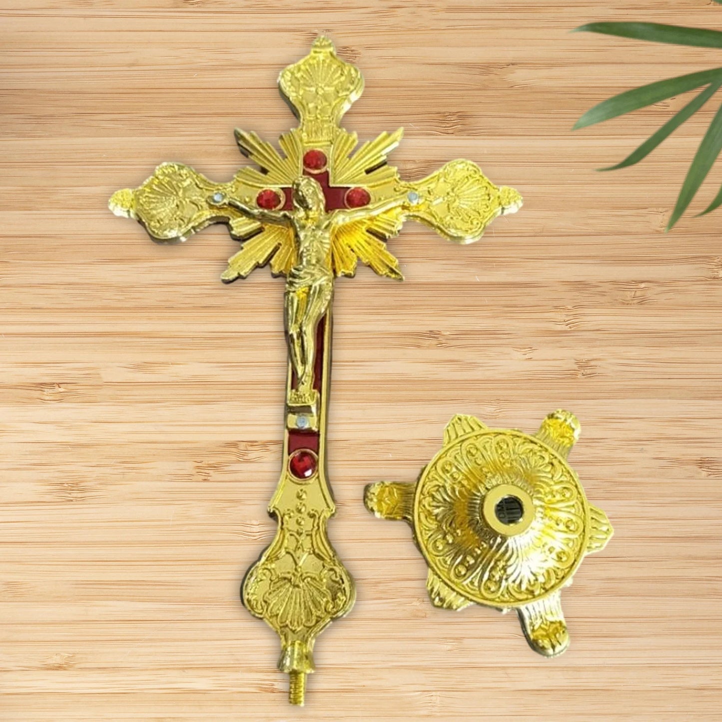 Jesus Crucifix Sculpture, Jesus Cross Statue Catholic Figurine Standing Crucifix for Home Altar, Living Room, Table, Bedroom