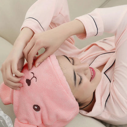 1pc Hair Drying Cap, Soft Absorbent Wrapped Cartoon Bear Design, Reusable Bathroom Essential for Women & Girls