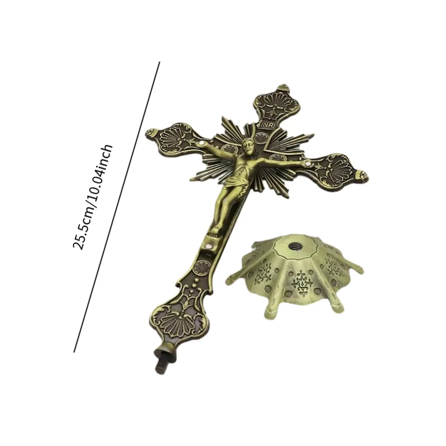 Jesus Crucifix Sculpture, Jesus Cross Statue Catholic Figurine Standing Crucifix for Home Altar, Living Room, Table, Bedroom