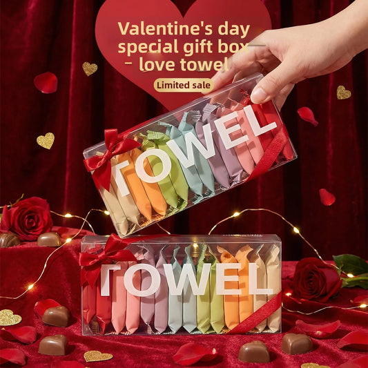 Thoughtful Valentine's Gift for Him/Her - Individually Wrapped Compressed Towels, Soft Cotton Facial Towelettes for Travel, Hygienic