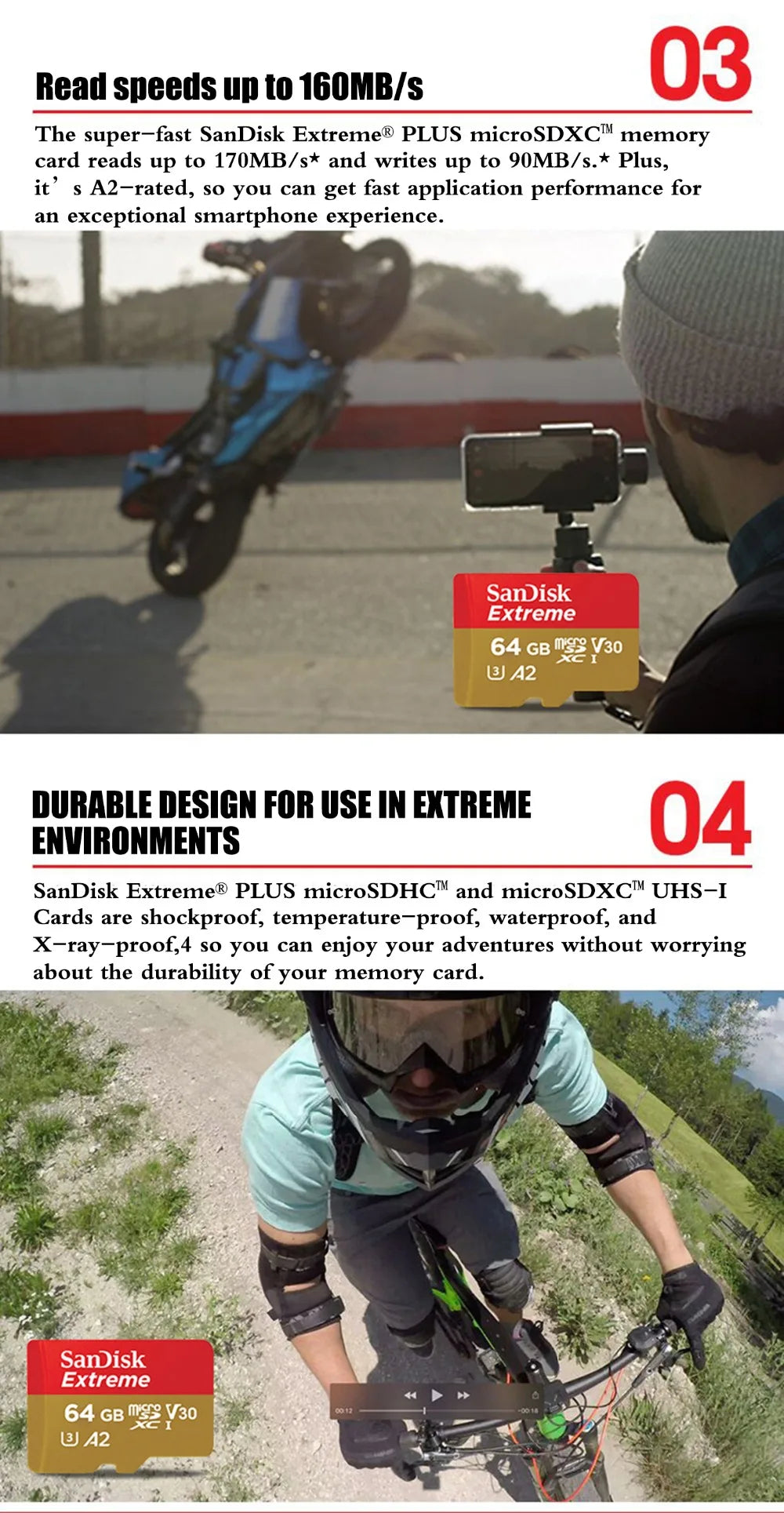 Sandisk Ultra Micro SD Card, 128gb 256gb, U3 4K V30 A2 Class 10 UHS-1 flash card, 512GB 64GB 1TB, microSD/TF Card For Phone camera