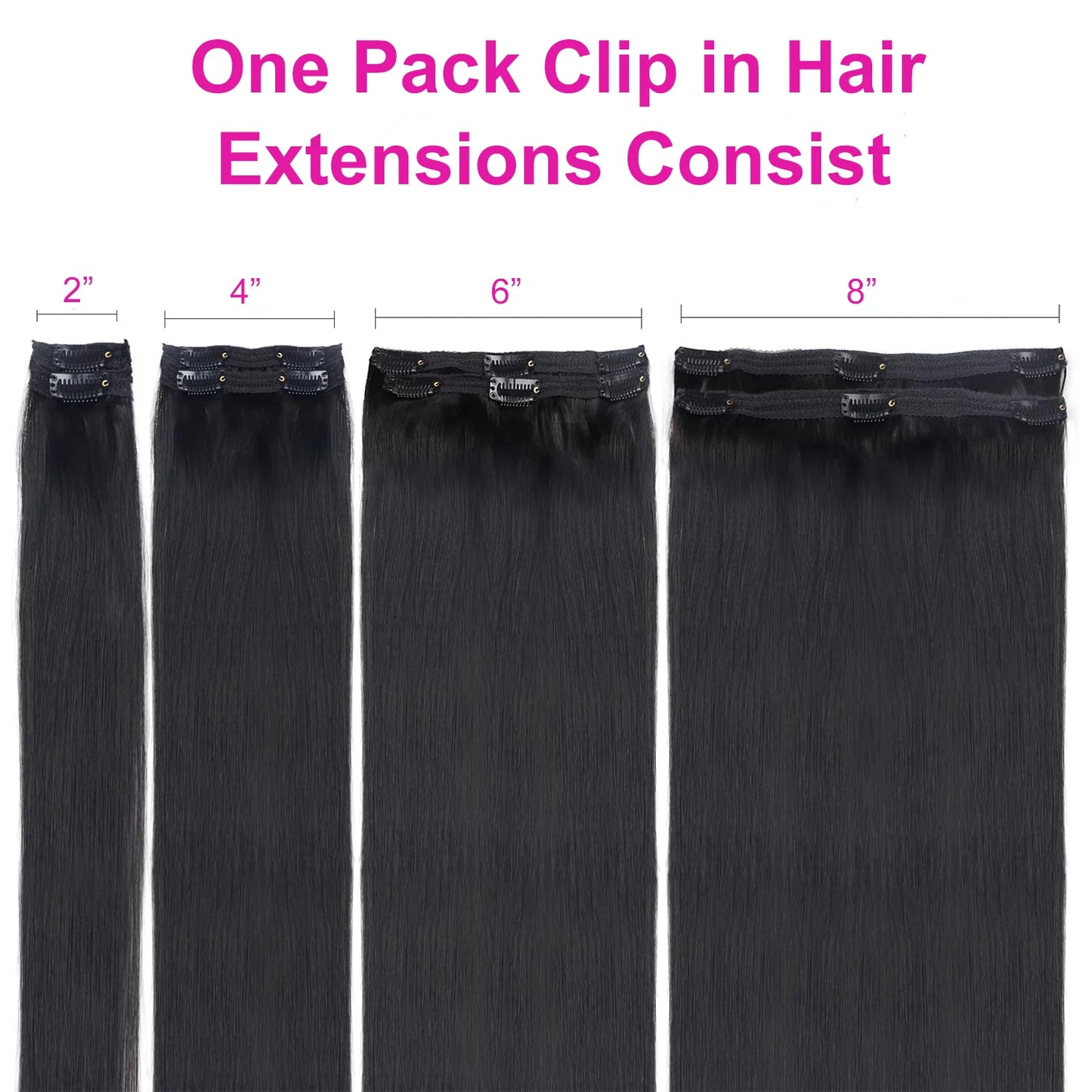 Clip In Hair Extensions Real Human Hair Color #4 Chocolate Brown Clip In Hair Extensions 8pcs Hair Natural Black Color 26 Inches