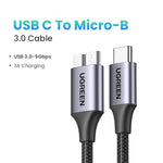 USB C to Micro B 3.0 Cable, 5Gbps 3A, Fast Data Sync Cord For Macbook Hard Drive Disk HDD, SSD Case USB Type C Micro B Cable ,UGREEN