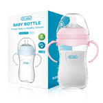 150/240/330ml, Baby Bottle With Handle Anti-bloating＆Anti-drop, Clear Scale Milk Bottle Feeding Baby Bottles, BPA-FREE PP15