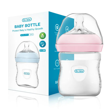 150/240/330ml, Baby Bottle With Handle Anti-bloating＆Anti-drop, Clear Scale Milk Bottle Feeding Baby Bottles, BPA-FREE PP15