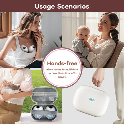 MAMIJOY Wearable Electric Breast Pump 4 Modes 36 Suction Levels Hands Free 35dB Low Noise Breast Pumps Breastfeeding EB50＆EB50D