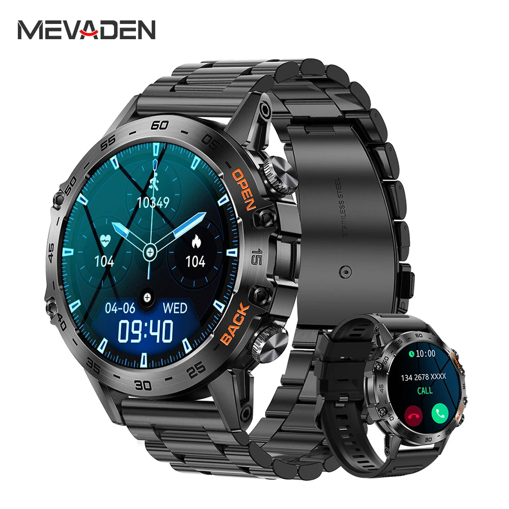 MEVADEN Steel 1.39 Bluetooth Call Smart Watch, Men Sports Fitness Tracker Watches, IP67 Waterproof Smartwatch for Android IOS MD52
