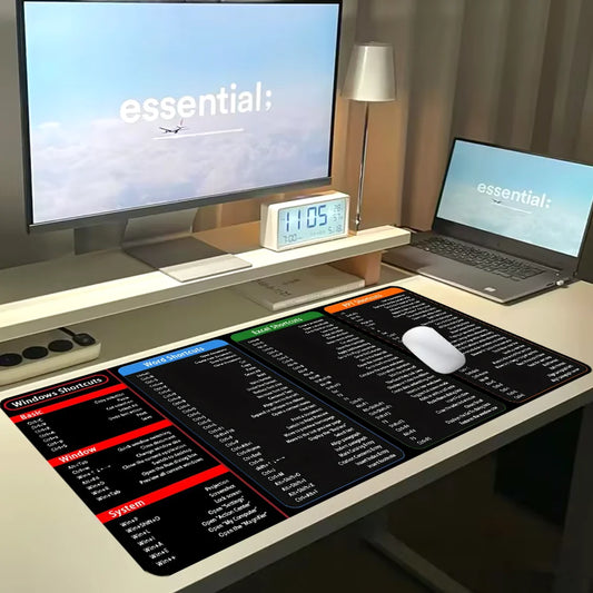Excel Shortcuts Mouse Pad Large Office Desk Mat for Office Including English Spanish French Korean Portuguese Russian