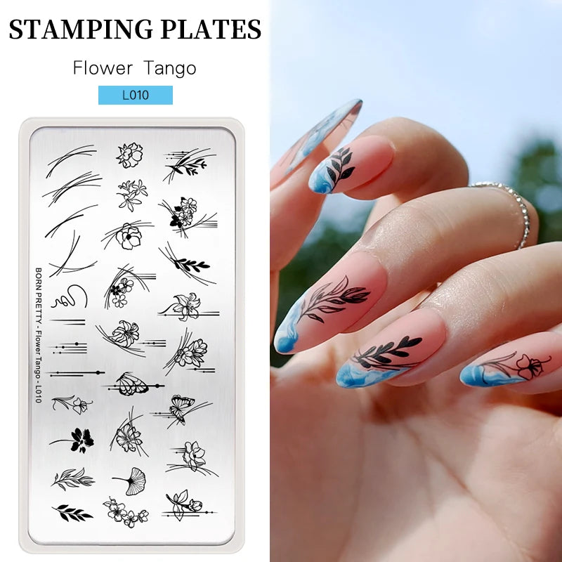BORN PRETTY Stamping Plate Snowflake Winter Christmas Flower Snakes Design For Nail Polish Printing Template Tools Supplies