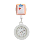 Retractable Hospital Medical Icon Love Heart Badge Reel Cartoon, Nurse Doctor Pocket Watch, Hang Clips Quartz Watches Clock