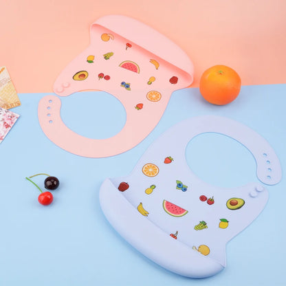 Babero de silicona impermeable para bebé, diseño de plátano, para alimentación de recién nacidos, delantal suave comestible, bufanda ajustable para eructos de bebé