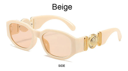 Vintage Polygon Sunglasses, Woman Fashion Brand, Small Frame Sun Glasses, Female Personality Candy Colors Retro Designer Shades