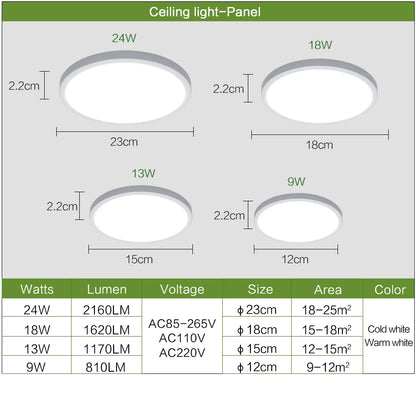 MARPOU Living Room lights LED Ceiling Lamp Ultra-thin Cold White 9W 13W 18W 24W lighting fixture Ceiling Lights Bedroom  kitchen