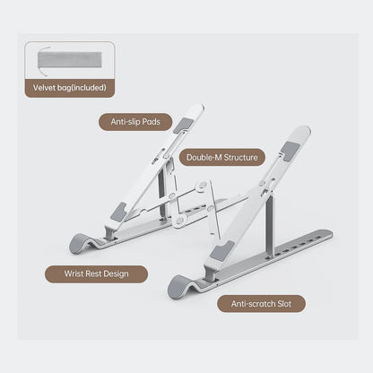 ORICO Foldable Laptop Stand Holder Riser Portable Adjustable Aluminum Notebook Stand Computer Stand 7 Angles for MacBook Tablets