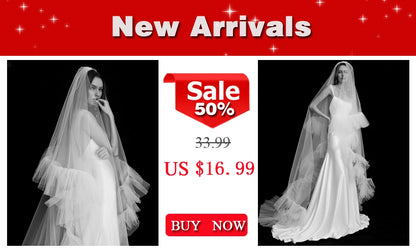 TOPQUEEN V30 Classic Bridal Wedding Veils Plain Yarn 1 Tier Soft Wedding Long Veil with Comb Wedding Dress Accessories Black Red