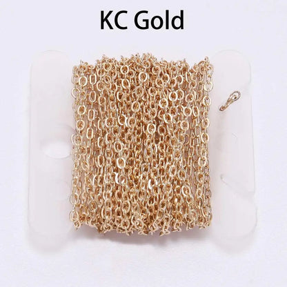 5M/lot, Gold/Bronze Plated Necklace Chain For Jewelry Making Findings, DIY Necklace Chains Materials, Handmade Supplies