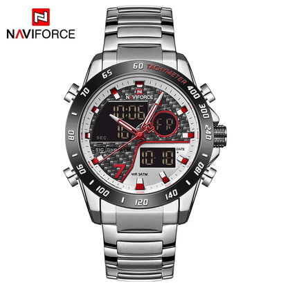 NAVIFORCE Luxury Brand Men's Wrist Watch Military Digital Sport Watches For Men Steel Strap Quartz Clock Male Relogio Masculino