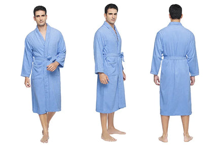 100% Cotton Robe Toweling Terry Robe Unisex lovers Soft Bath Robe Men And Women Nightrobe Sleepwear Male Casual Home Bathrobe