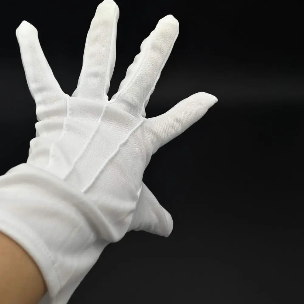 1Pair White Formal Gloves, Tuxedo Honor Guard Parade Inspection Collection Serve Thin Gloves, Thick Gloves, Performance Gloves, Men