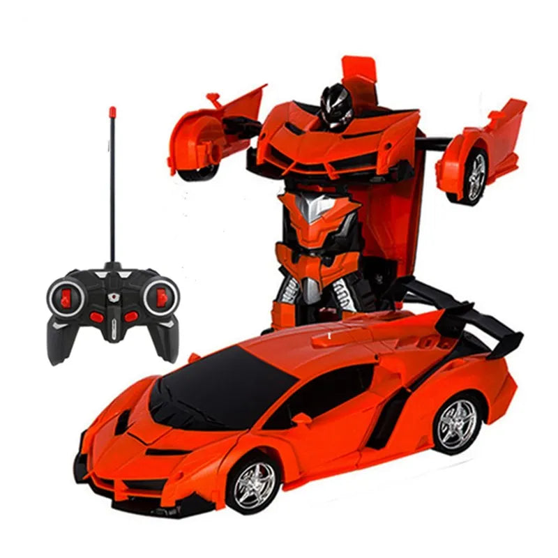 Led Light Cool RC Car Transformation Robot Car 1:18 Deformation RC Car Toy Electric Robot Cars Models Gift for Boy Girls Gifts
