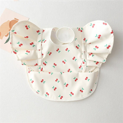Baby Bibs INS Nordic Style Angel Feed Pocket Burp Girl Boy Infant Meals Bib Waterproof Easy Clean Cute Elephant Bibs Soft PU