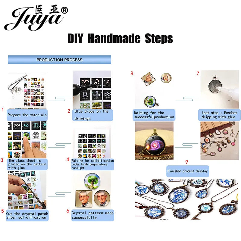 10Pcs, Pendant Cabochon Base, DIY Jewelry Making 25mm Inner Size Plated Crafts Setting, Necklace jewellery Findings Accessory, JUYA