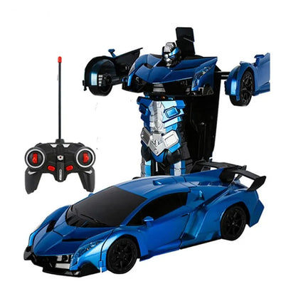 Led Light Cool RC Car Transformation Robot Car 1:18 Deformation RC Car Toy Electric Robot Cars Models Gift for Boy Girls Gifts