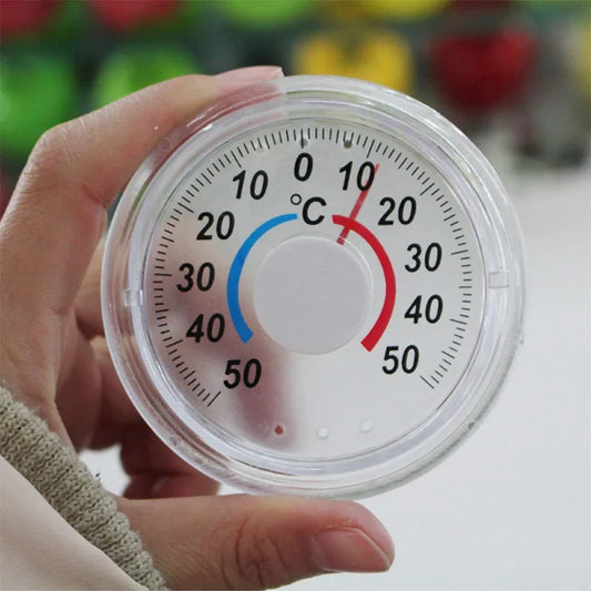 Round Plastic Door And Window Thermometer Outdoor Door Window Thermometer Pointer Type Cold And Heat Watch Hot Sale