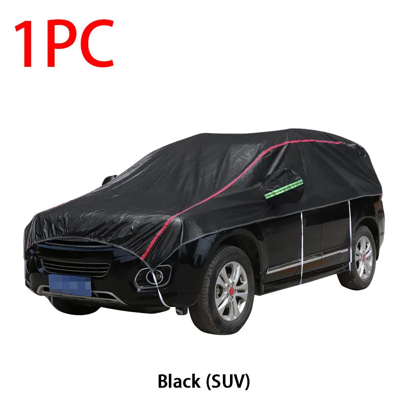 Universal Half Car Cover, Waterproof Outdoor Cover, Oxford Sun Rain Uv Protection, Dustproof Snowproof Car Body Cover for SUV Sedan