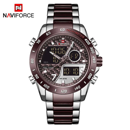 NAVIFORCE Luxury Brand Men's Wrist Watch Military Digital Sport Watches For Men Steel Strap Quartz Clock Male Relogio Masculino