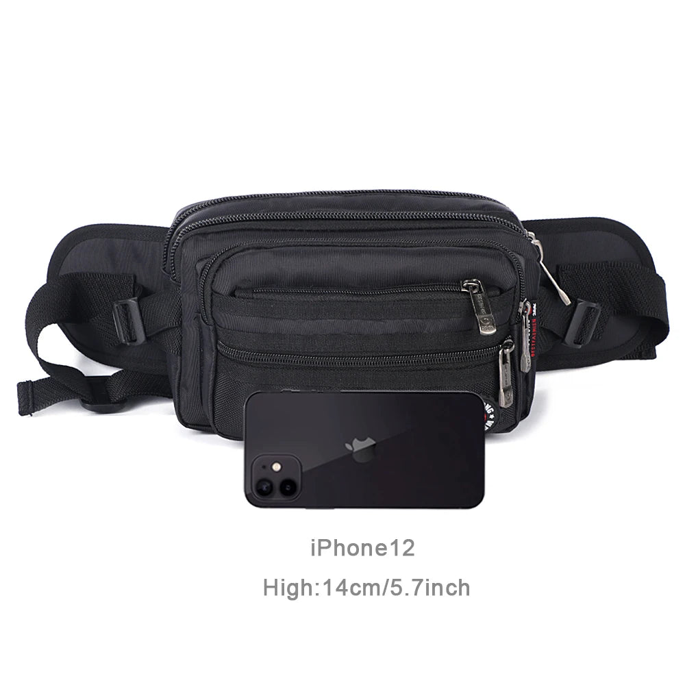 Waist Pack, Casual Functional Fashion Men Waterproof Fanny Pack, Women Belt Bum Bag, Male Phone Wallet Pouch Bags, Unisex 98011
