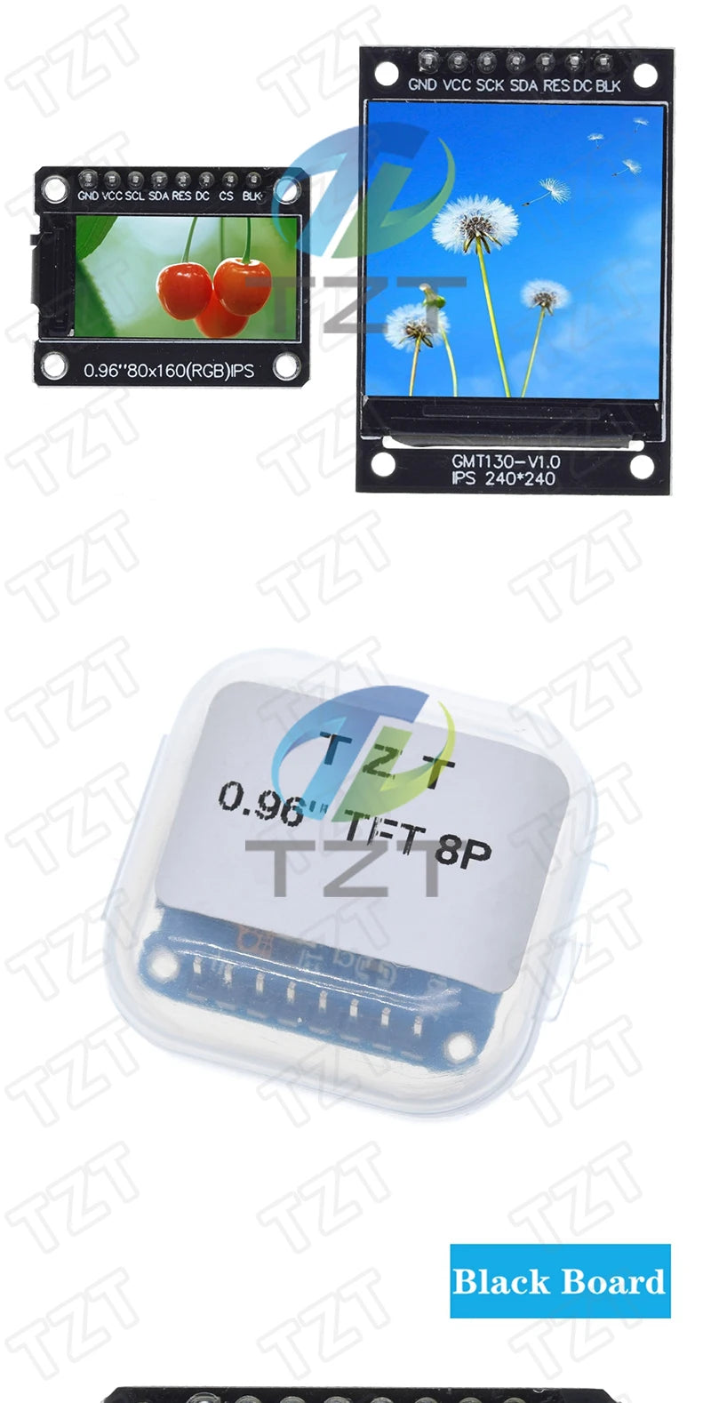 TFT Display 0.96 / 1.3 inch IPS 7P SPI HD 65K Full Color LCD Module ST7735 / ST7789 Drive IC 80*160 240*240 (Not OLED)