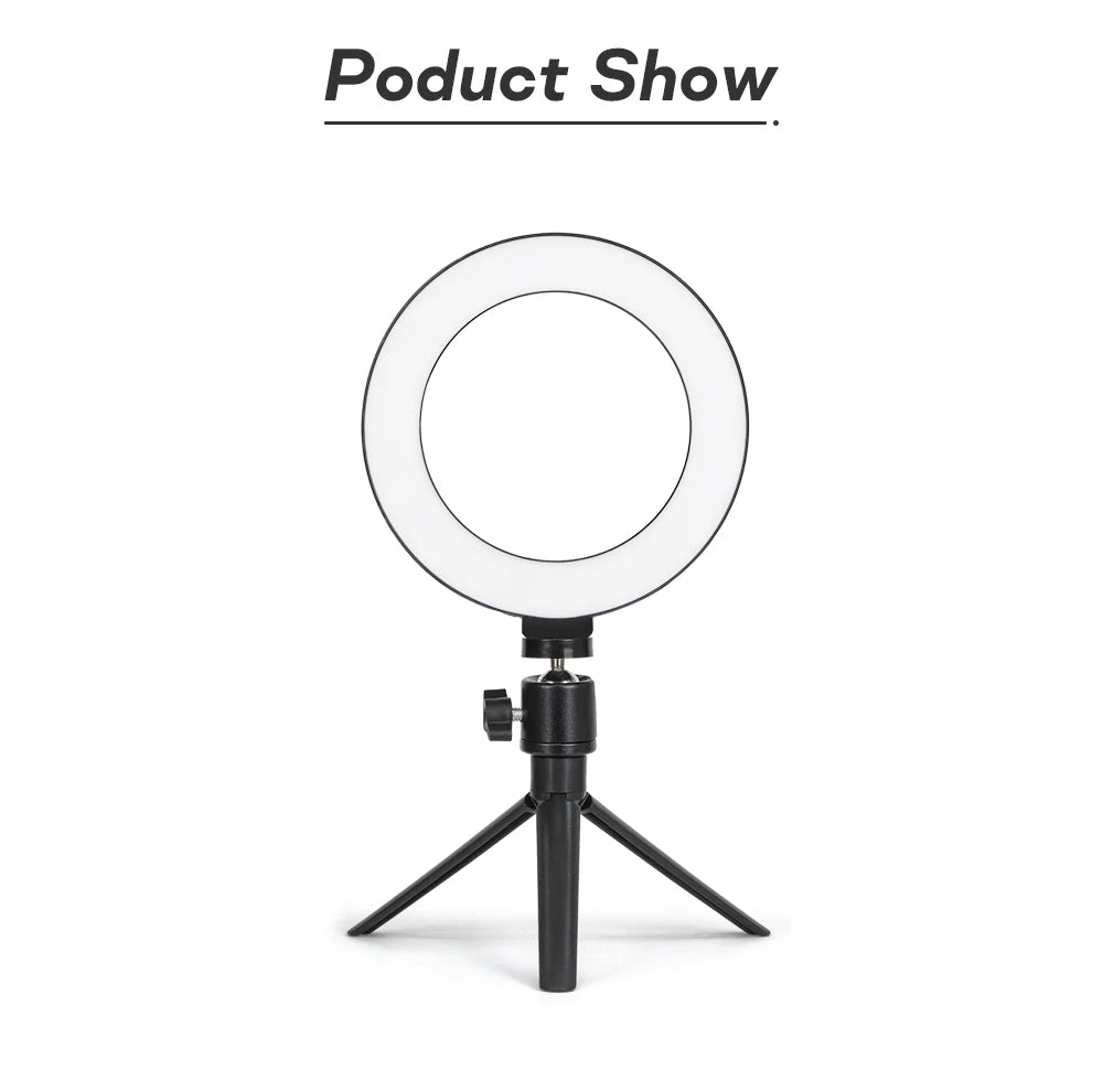 Tripod With LED Ring Light For Phone, Tripod Camera Stand Selfie Photography Light LED Lamp Color Photo Studio For YouTube Live