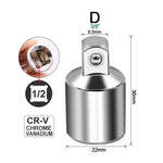 Ratchet Wrench Socket Converter Sleeve Head Adapter 1/2" (Female) to 3/8" (Male), 3/8" (Female) to 1/4" (Male), 1/4" (Female) to 3/8" (Male), 3/8" (Female) to 1/2" (Male) Stainless Steel