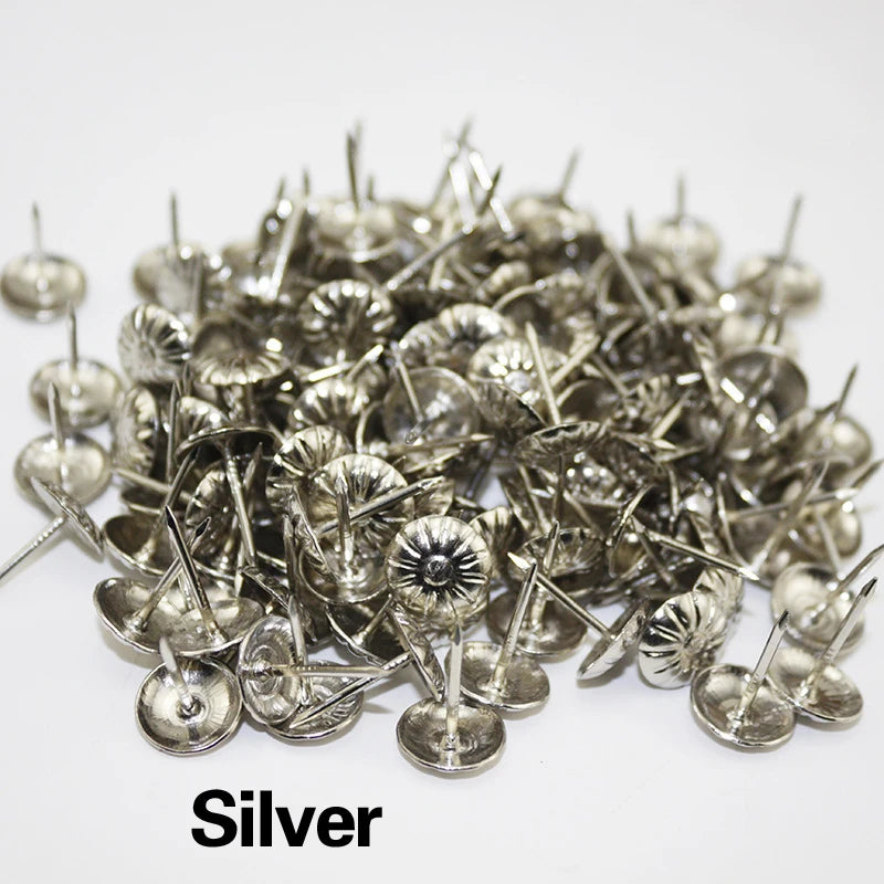 50pcs Brass Thumbtack Board Pins Drawing Photo Wall Studs Office School Supplies Antique Bronze Nail Push Pins Box Sofa Decor