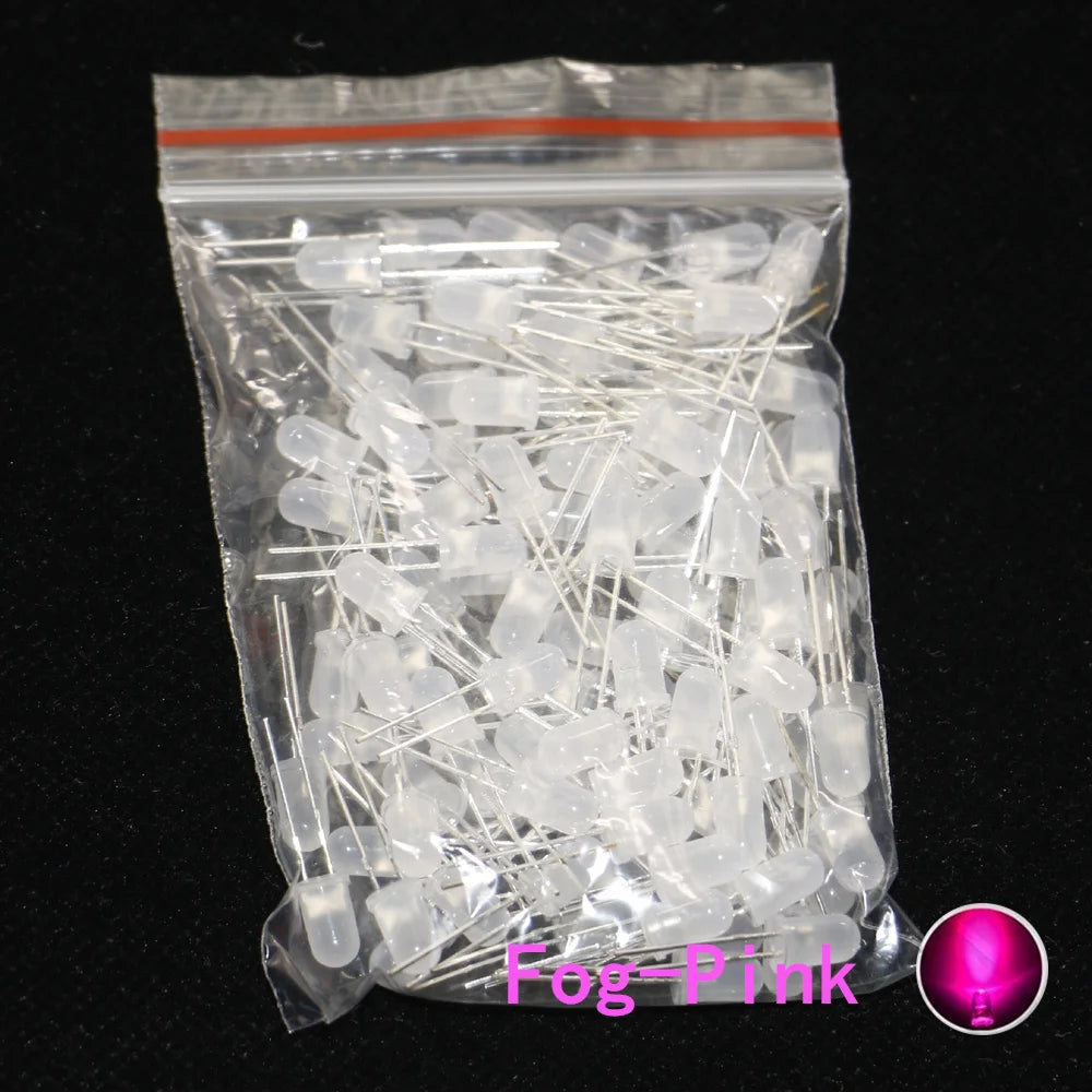 100pcs, 5mm LED Diode, 5mm Assorted Kit, White Green Red Blue Yellow Orange Pink Purple Warm white DIY Light Emitting Diode