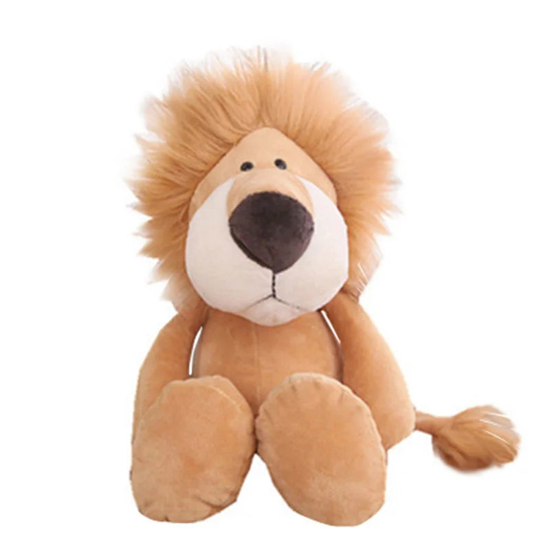Stuffed Plush Animal Toys Soft Dolls Jungle Lion Elephant Tiger Dog Fox Monkey Deer Children Gift Kawaii Baby Kids Hobby Toys