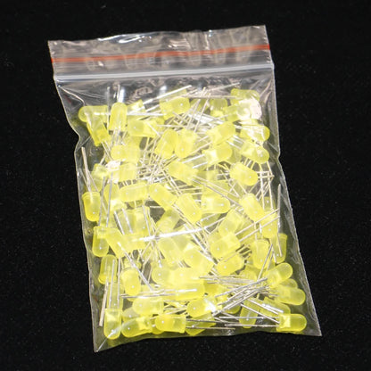 100pcs, 5mm LED Diode, 5mm Assorted Kit, White Green Red Blue Yellow Orange Pink Purple Warm white DIY Light Emitting Diode