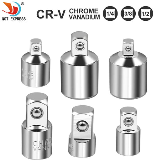 Ratchet Wrench Socket Converter Sleeve Head Adapter 1/2" (Female) to 3/8" (Male), 3/8" (Female) to 1/4" (Male), 1/4" (Female) to 3/8" (Male), 3/8" (Female) to 1/2" (Male) Stainless Steel